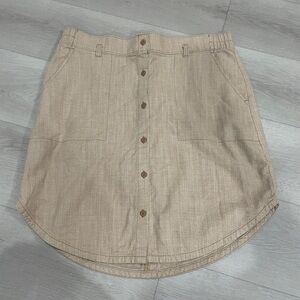 Columbia Women’s Skirt Size Large Tan Solid Organic Cotton Button Sporty